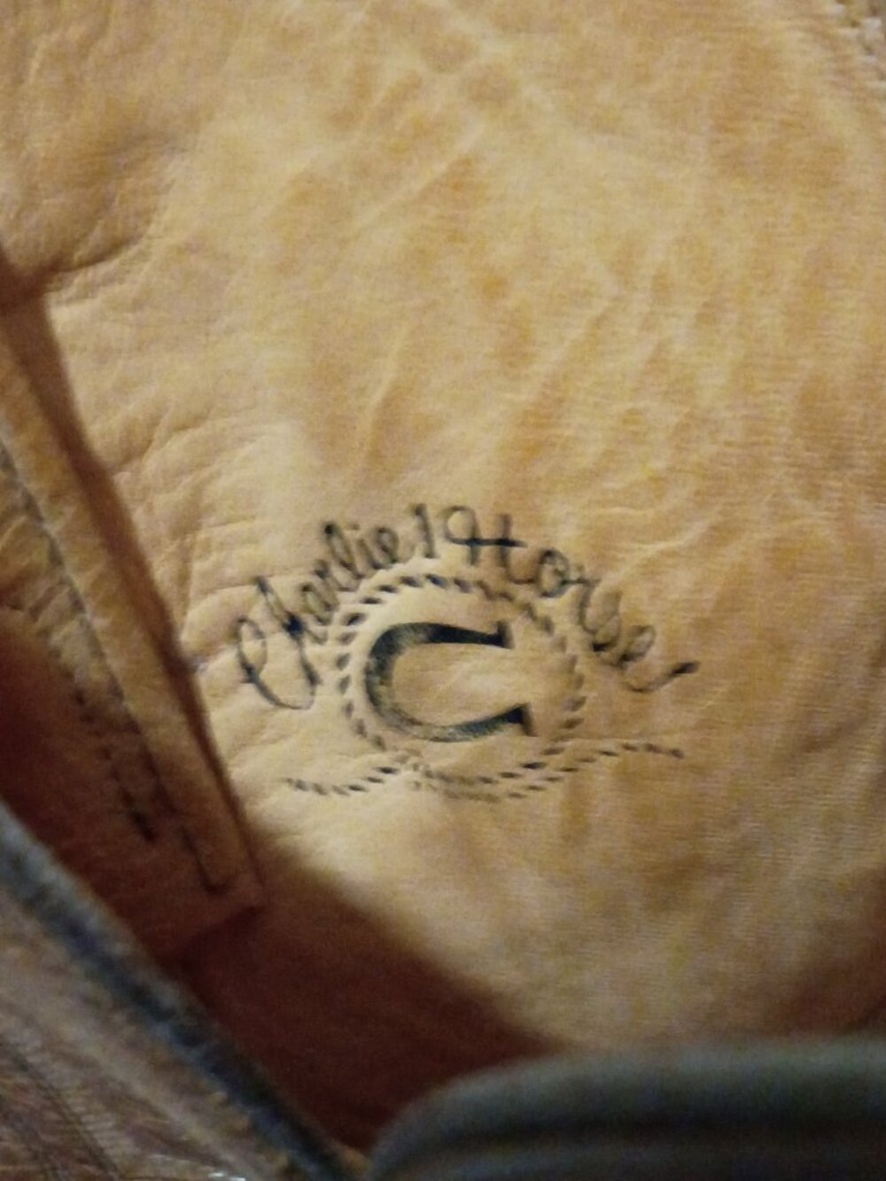 Charlie Horse Cowboy Boots Womens Size 7.5B Tan Leather 4508 Pointed Toe - Picture 3 of 14